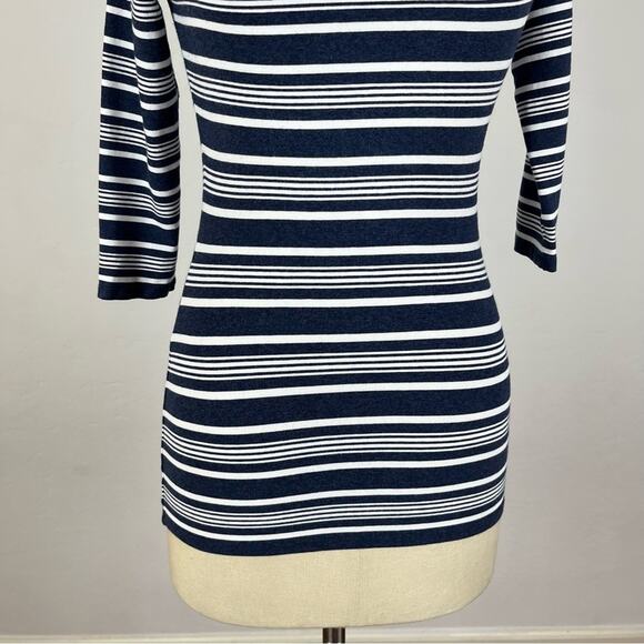 Theory Stripe Ennalyn Elevate Knit Off Shoulder Top - Picture 4 of 8